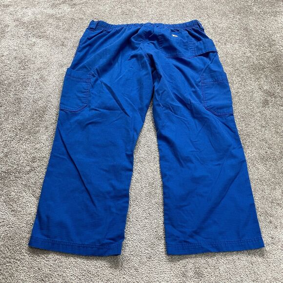 Carhartt Scrub Casual Pants Mens 2XL Royal Blue Straight Leg Elastic Waist 43x27 - Picture 2 of 13